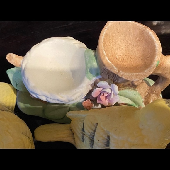 Royal Crown Pottery Hand Painted Yellow Finches Salt/pepper Shakers W/bird Nests - Picture 11 of 16